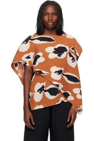 Issey Miyake Chemisier Vigor brun à plis