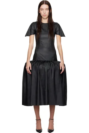 Nicklas Skovgaard Robe midi Georgina noire en cuir synthétique