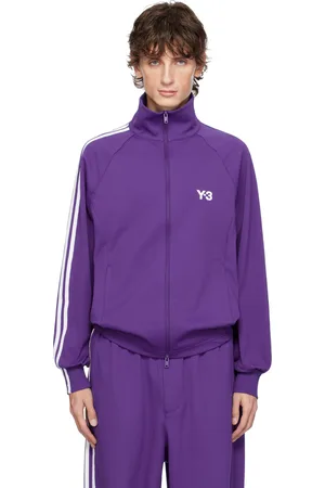 Y-3 Blouson de survêtement mauve à trois rayures
