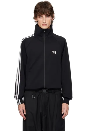 Y-3 Blouson de survêtement noir à trois rayures