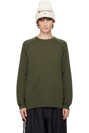Y-3 T-shirt de course kaki en jersey