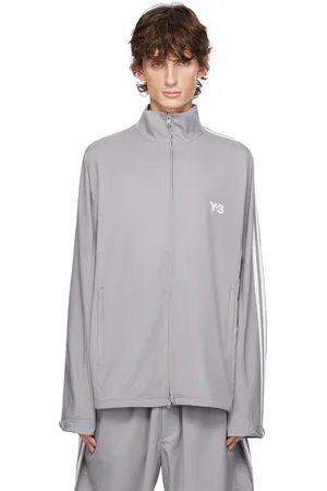 Y-3 Blouson de survêtement gris en laine raffinée
