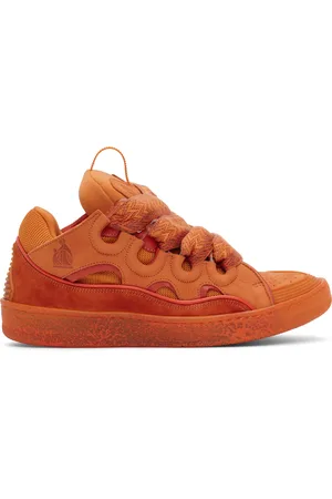 Lanvin Baskets Curb orange en cuir
