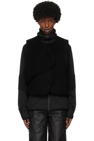 HELIOT EMIL Veste Obelis noire en mohair rembourrée en duvet