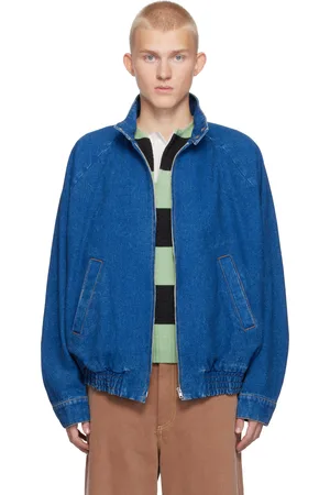 Marni Blouson bleu en denim à col droit