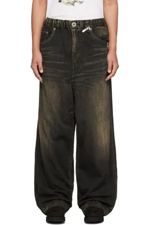 Maison Mihara Yasuhiro Jean ample noir en denim léger