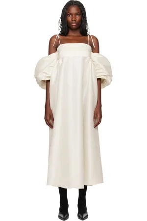 Kika Vargas Robe midi Roberta blanc cassé