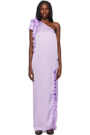 Kika Vargas Robe longue Aretha mauve