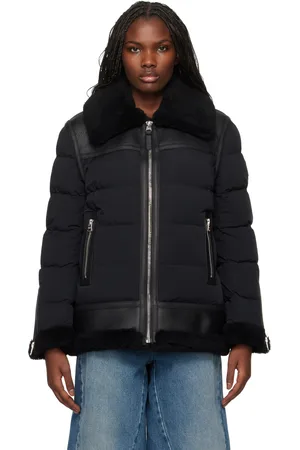 Mackage Blouson Vanna noir rembourré en duvet à garnitures en peau retournée