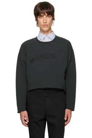 Maison Margiela Pull molletonné noir en jersey bouclette