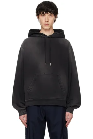Marni Pull à capuche noir à effet raccommodé