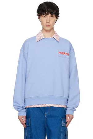 Marni Pull molletonné bleu à écusson à logo