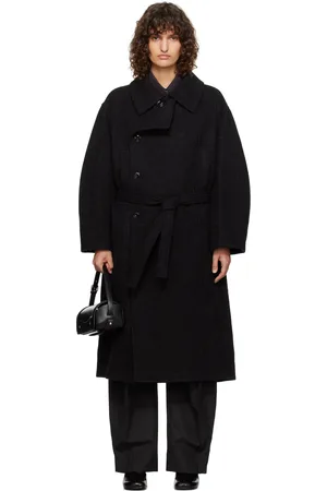 LEMAIRE Manteau de style sortie-de-bain asymétrique noir