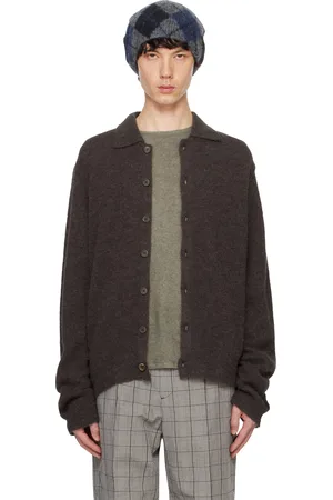 OUR LEGACY Cardigan de style polo Evening brun