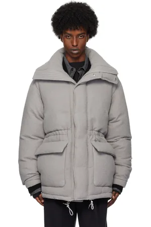 Auralee Blouson gris en tissu brossé d