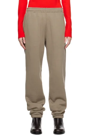 Auralee Pantalon de survêtement brun en molleton