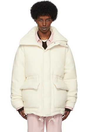 Auralee Blouson blanc cassé en tissu brossé d