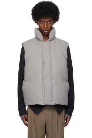 Auralee Veste grise en tissu brossé d