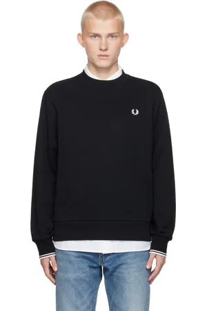 Fred Perry Pull molletonné noir à col ras du cou
