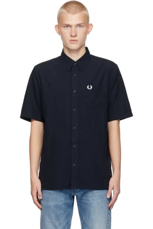 Fred Perry Chemise bleu marine en toile oxford