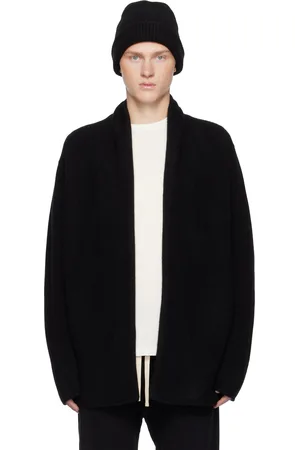 THE ELDER STATESMAN Cardigan noir en cachemire italien