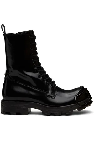 Diesel Bottes Hammer noires à ferrure à logo au bout