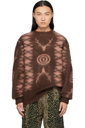 SOUTH2 WEST8 Pull brun en mohair