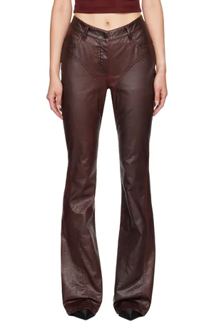 MUGLER Jean bourgogne en denim ciré
