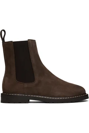 LEGRES Bottes chelsea brunes en suède