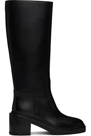 LEGRES Bottes cavalières hautes noires à talon bottier