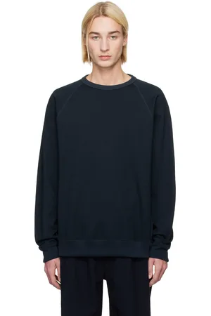 NANAMÍCA Pull molletonné bleu marine à col ras du cou