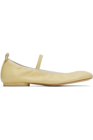 LEMAIRE Ballerines jaunes à talon plat et à bout carré