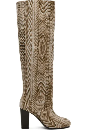 LEMAIRE Bottes hautes beige et brun à bout rond édition FreelingWaters