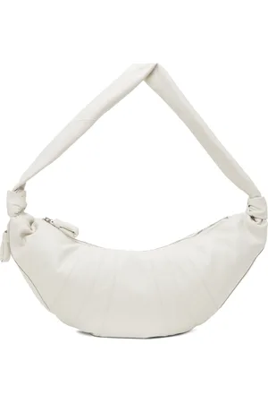 LEMAIRE Grand sac en forme de croissant blanc
