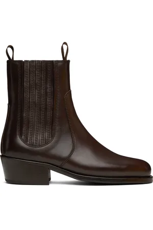 LEMAIRE Bottes chelsea brunes en cuir