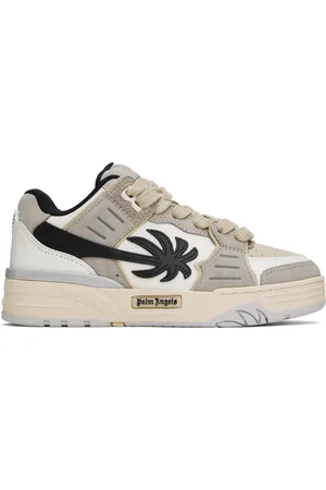 Palm Angels Baskets Venice blanc et gris en suède
