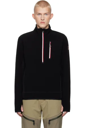 Moncler Blouson Lupetto noir à capuche à glissière
