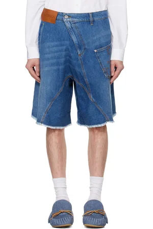 J.W.Anderson Short de travail asymétrique bleu en denim