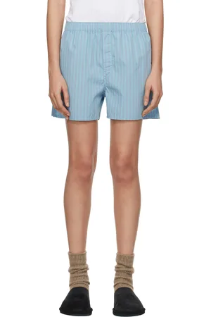 Tekla Short de pyjama de style boxer bleu exclusif à SSENSE édition AURALEE