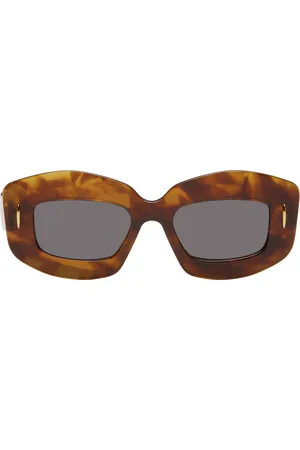 Loewe Lunettes de soleil brunes à effet masque