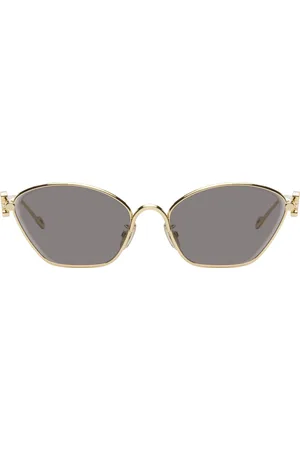 Loewe Lunettes de soleil hexagonales dorées à anagrammes
