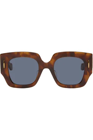 Loewe Lunettes de soleil carrées noires à anagrammes