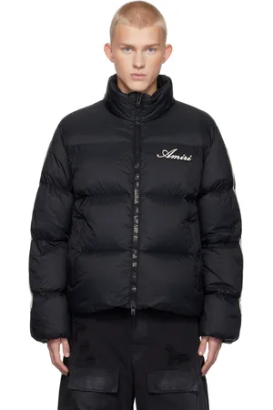 AMIRI Blouson noir rembourré en duvet à appliqués d