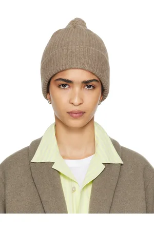 Tekla Bonnet Night brun en tricot exclusif à SSENSE édition AURALEE