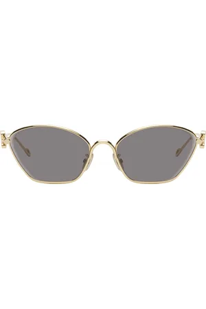 Loewe Lunettes de soleil hexagonales dorées à anagrammes