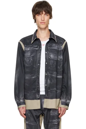 Diesel Chemise After-A noir et beige