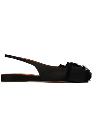 Lanvin Ballerines noires en satin à bride arrière