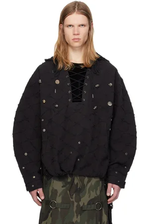 Andersson Bell Pull à capuche noir à laçage