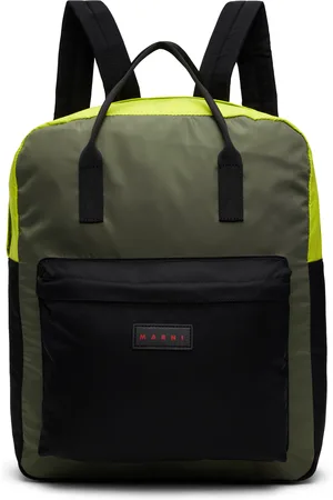 Marni Enfant | Sac à dos vert et noir à écusson à logo
