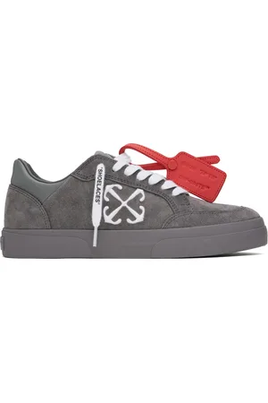 OFF-WHITE Baskets vulcanisées grises en cuir